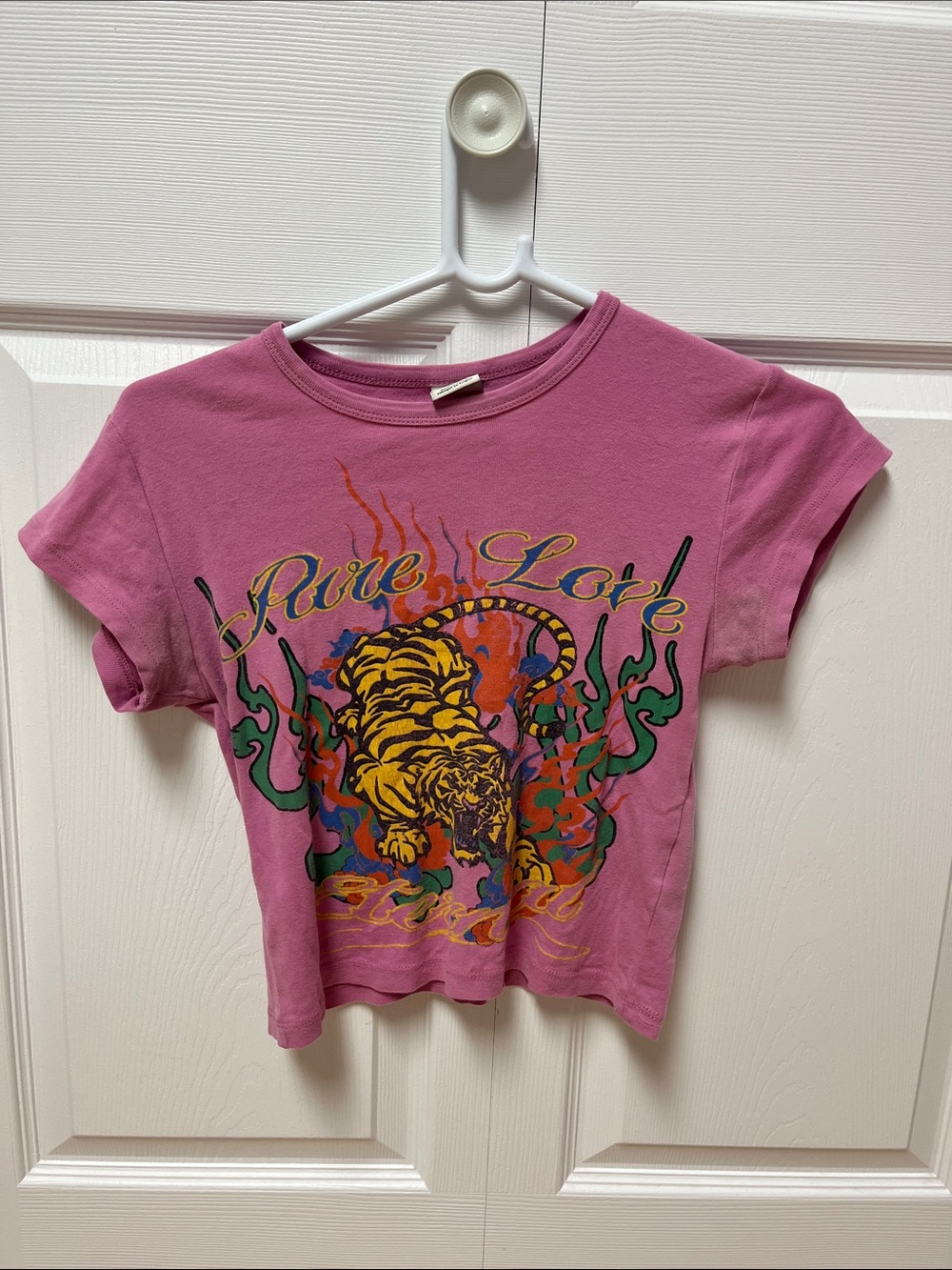 Urban Outfitters Pink Pure Love Tiger Baby Tee